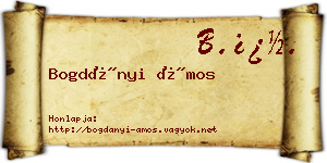 Bogdányi Ámos névjegykártya